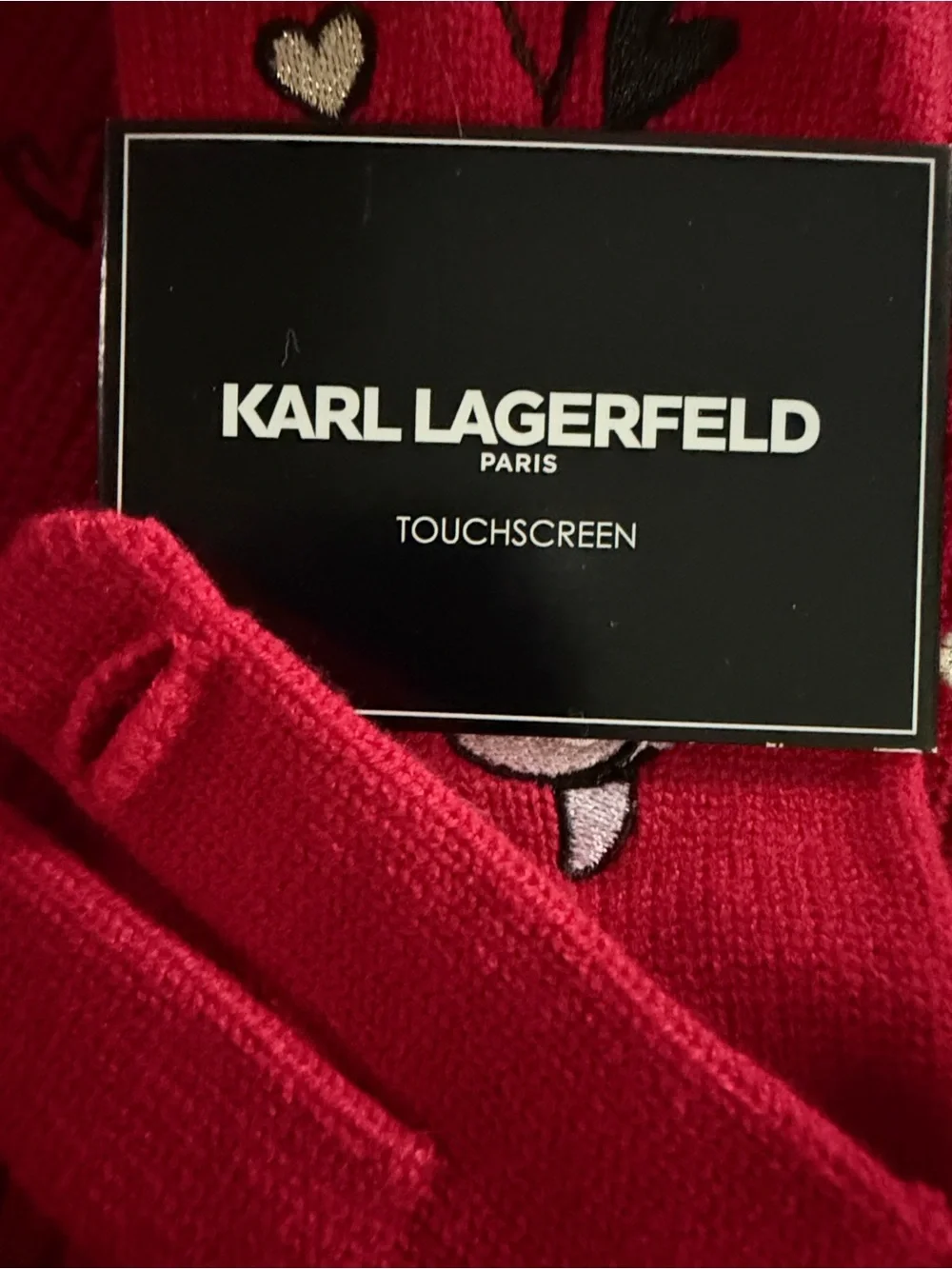 Karl Lagerfeld red knit